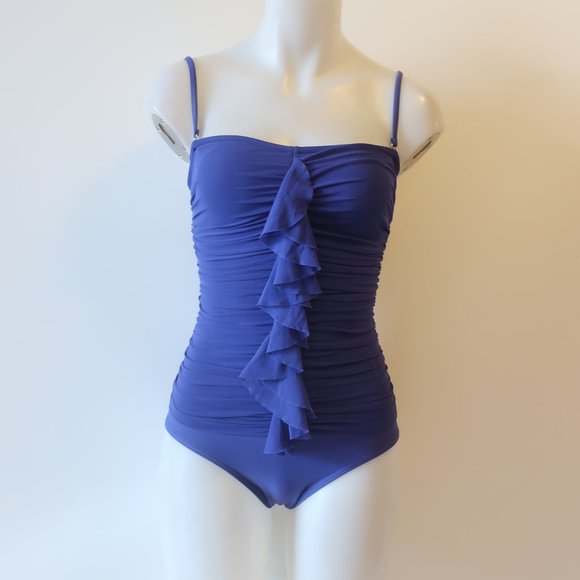Womens Be Creative Purple Ruched One Piece Swimsuit S * - Picture 2 of 13